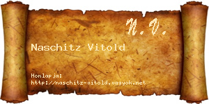 Naschitz Vitold névjegykártya